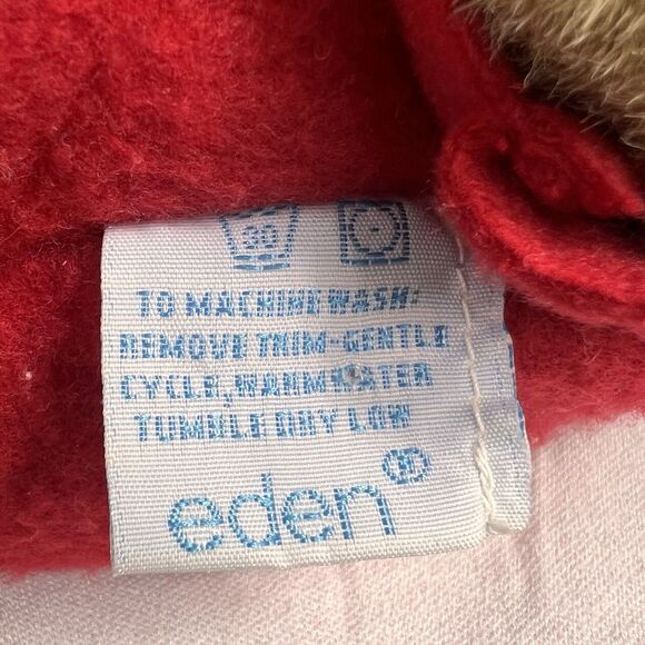 Vintage Eden Paddington Bear Plush Toy with Boots Red Coat Blue Hat 11 Inch - Picture 4 of 10